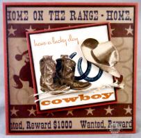 Brown Cowboy Hat and Boots Lucky Day Card - Kitchen Sink Stamps
