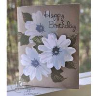 White Daisies Birthday Card - Kitchen Sink Stamps
