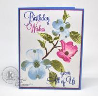 From All of Us Dogwood Flowers Birthday Card - Kitchen Sink Stamps