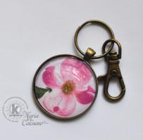 Dogwood flowers key chain - Kitchen Sink Stamps