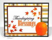 Thanksgiving Blessings Pumpkin and cat card from Kitchen Sink Stamps