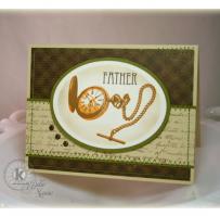 Brass Pocket Watch Father's Day Card - Kitchen Sink Stamps