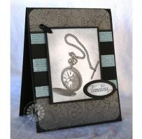 Silver Pocket Watch Timeless Father's Day Card - Kitchen Sink Stamps