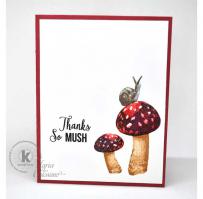 Toadstool and Snail Thank You Card from Kitchen Sink Stamps