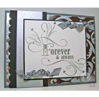 Forever and Always Silver Wedding Card - Kitchen Sink Stamps