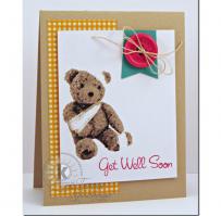 Teddy Get Well Soon Card - Kitchen Sink Stamps
