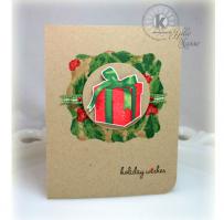 Red and Green Present Christmas Card - Kitchen Sink Stamps