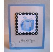 Blue Present Birthday Card - Kitchen Sink Stamps