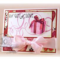 Pink Present Gift of Love Birthday Card - Kitchen Sink Stamps