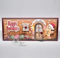 Gingerbread Family House slimline card from Kitchen Sink Stamps