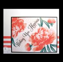 Coral Peonies Card - Kitchen Sink Stamps