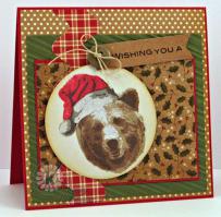 Grizzly Bear Wishes for a Beary Christmas Card - Kitchen Sink Stamps