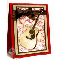 Musical Notes and Guitar Note Card - Kitchen Sink Stamps