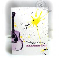 Guitar Make Your Own Music Note Card - Kitchen Sink Stamps