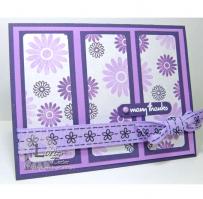 Cheery Purple Flowers Birthday Card - Kitchen Sink Stamps