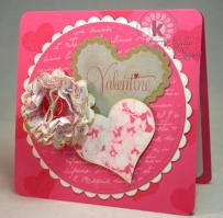 Flower Layered Heart Valentine Card - Kitchen Sink Stamps
