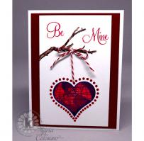 Be Mine World Layered Heart Valentine Card - Kitchen Sink Stamps