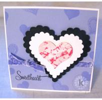 Sweetheart Candy Layered Heart Valentine Card - Kitchen Sink Stamps
