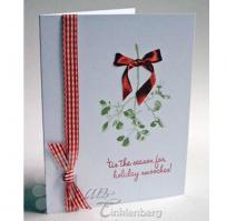 Under the Mistletoe for Holiday Smooches Christmas Card - Kitchen Sink Stamps