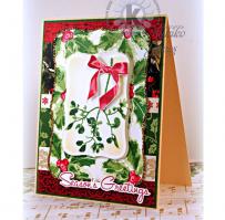  Mistletoe and Holly Christmas Card - Kitchen Sink Stamps