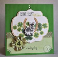Good Luck Hare Birthday Card - Kitchen Sink Stamps