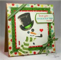 Snowman Love You Snow Much Valentine Card - Kitchen Sink Stamps