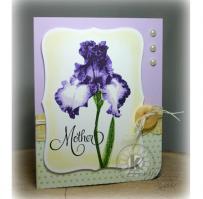 Purple Iris Mother's Day Card - Kitchen Sink Stamps