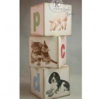 P is Pig, C is Cat, D is Dog Play Baby Blocks - Kitchen Sink Stamps