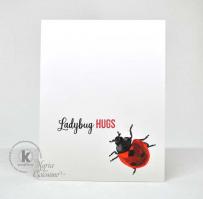 Ladybug Hugs Thinking of You Card - Kitchen Sink Stamps