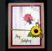 Ladybug and Sunflower Thinking of You Card - Kitchen Sink Stamps