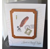 Quill Pen and Postage Stamps Quick Note Card - Kitchen Sink Stamps