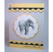 Baby Elephant Welcome Baby Card - Kitchen Sink Stamps