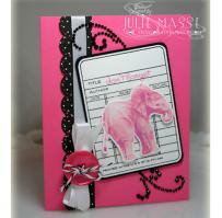 Pink Baby Elephant Don't Forget Card - Kitchen Sink Stamps