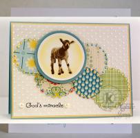 Baby Lamb God's Miracle Baby Card - Kitchen Sink Stamps
