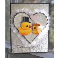 Bride and Groom Rubber Duckies Wedding Card - Kitchen Sink Stamps