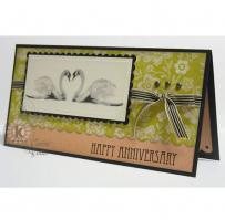 Two Love Swans Anniversary Card - Kitchen Sink Stamps