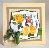 Yellow Roses, Horseshoes and Texas Star Thank You Card - Kitchen Sink Stamps