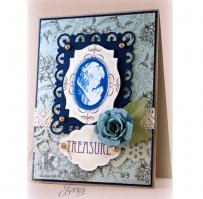 Blue Cameo Treasure Mother's Day Card - Kitchen Sink Stamps