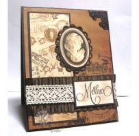 Vintage Cameo Mother's Day Card - Kitchen Sink Stamps