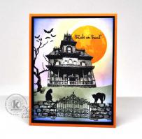 Trick or Treat Haunted House Card from Kitchen Sink Stamps