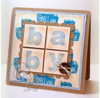 b-a-b-y Baby Card - Kitchen Sink Stamps