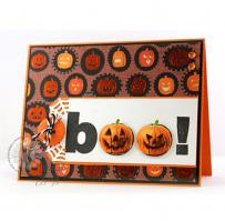 Jack-O-Lantern B-O-O Halloween Card - Kitchen Sink Stamps