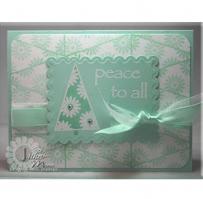 Turquoise Playful Christmas Tree Peace to All - Kitchen Sink Stamps