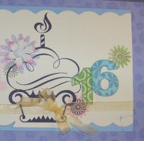 Sweet 16 Cupcake Birthday Card - Kitchen Sink Stamps