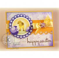 Spring Chick Happy Easter Card - Kitchen Sink Stamps