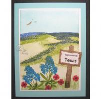 Rolling Hills of Texas Bluebonnets Welcome Card - Kitchen Sink Stamps