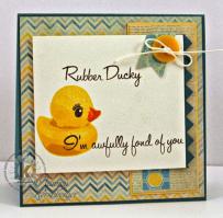 Rubber Ducky Fond of You Card - Kitchen Sink Stamps