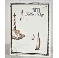 Lighthouse and Sailboats Father's Day Card - Kitchen Sink Stamps