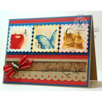 A is Apple, B is Butterfly, C is Cat, Quick Note Card - Kitchen Sink Stamps