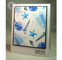 Dream of Blue Seashells Note Card - Kitchen Sink Stamps